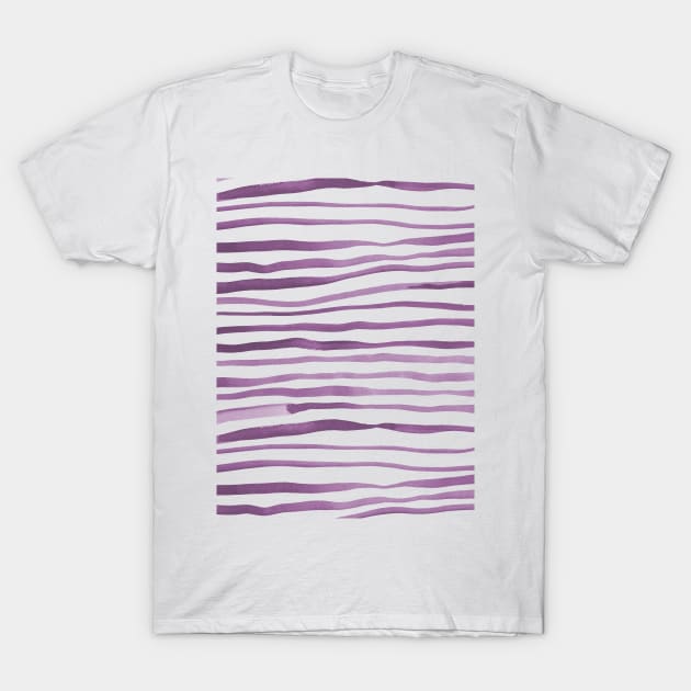 Irregular watercolor lines - ultra violet T-Shirt by wackapacka